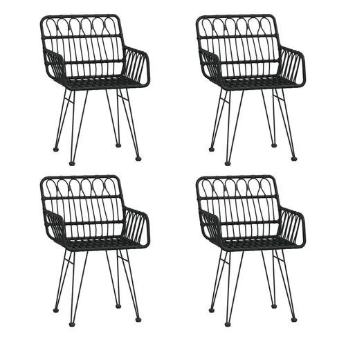 vidaXL 5 Piece Garden Dining Set with Weather Resistant Poly Rattan for Outdoor Entertaining by vidaXL