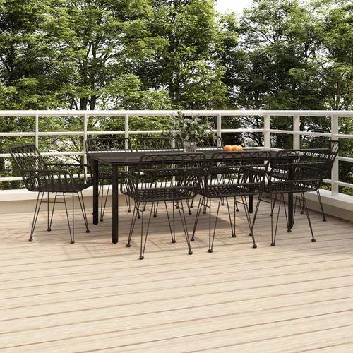 vidaXL 7 Piece Garden Dining Set with Weather Resistant Poly Rattan for Outdoor Entertaining by vidaXL