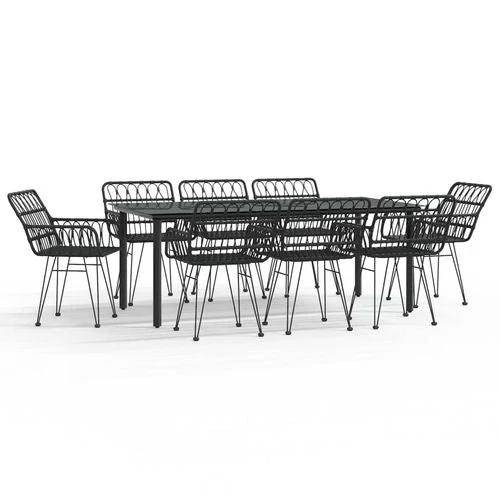 vidaXL 7 Piece Garden Dining Set with Weather Resistant Poly Rattan for Outdoor Entertaining by vidaXL