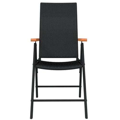 vidaXL 5 Piece Garden Dining Set Black and Brown Poly Rattan by vidaXL