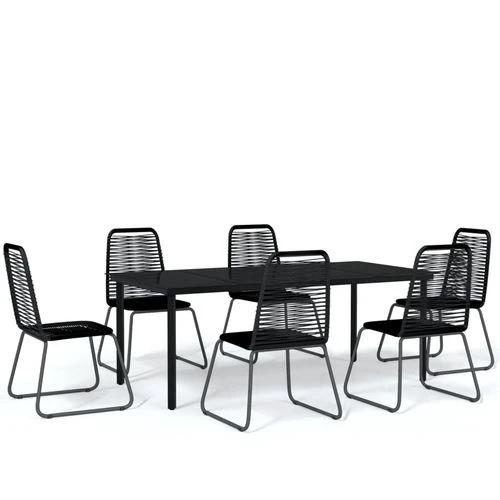 vidaXL 5 Piece Garden Dining Set 160x80x74 cm Weather-Resistant Black Outdoor Furniture for Patio and Backyard by vidaXL