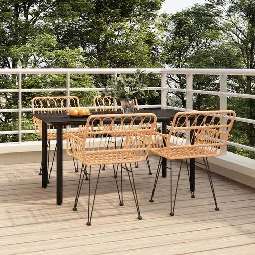 vidaXL vidaXL 7 Piece Garden Dining Set with Weather Resistant Poly Rattan for Outdoor Entertaining - Garden Set