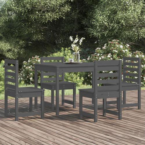 vidaXL VidaXL 5 Piece Garden Dining Set 121x82.5x76 cm Solid Pine Wood Rustic Outdoor Patio Furniture - Garden Set
