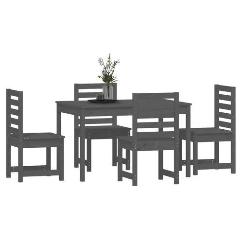 VidaXL 5 Piece Garden Dining Set 121x82.5x76 cm Solid Pine Wood Rustic Outdoor Patio Furniture by vidaXL