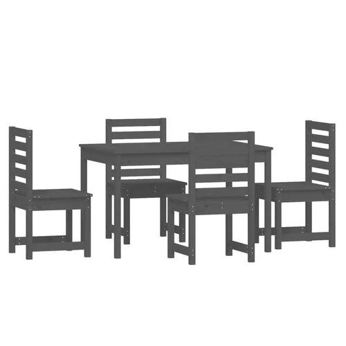 VidaXL 5 Piece Garden Dining Set 121x82.5x76 cm Solid Pine Wood Rustic Outdoor Patio Furniture by vidaXL