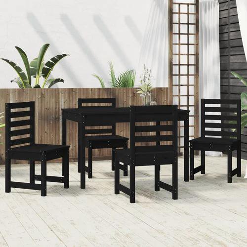 VidaXL 5 Piece Garden Dining Set 121x82.5x76 cm Solid Pine Wood Rustic Outdoor Patio Furniture by vidaXL