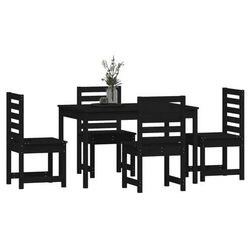 VidaXL 5 Piece Garden Dining Set 121x82.5x76 cm Solid Pine Wood Rustic Outdoor Patio Furniture by vidaXL