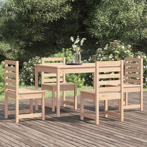 vidaXL VidaXL 5 Piece Garden Dining Set 121x82.5x76 cm Solid Pine Wood Rustic Outdoor Patio Furniture - Garden Set