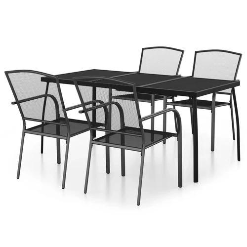 vidaXL 3 Piece Garden Dining Set Anthracite Steel with Durable Powder Coating for Outdoor Entertaining by vidaXL