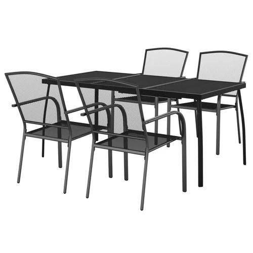 vidaXL 3 Piece Garden Dining Set Anthracite Steel with Durable Powder Coating for Outdoor Entertaining by vidaXL