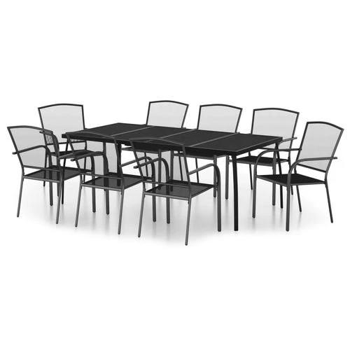 vidaXL vidaXL 3 Piece Garden Dining Set Anthracite Steel with Durable Powder Coating for Outdoor Entertaining - Garden Set
