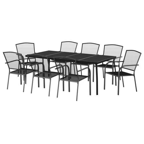 vidaXL vidaXL 3 Piece Garden Dining Set Anthracite Steel with Durable Powder Coating for Outdoor Entertaining - Garden Set