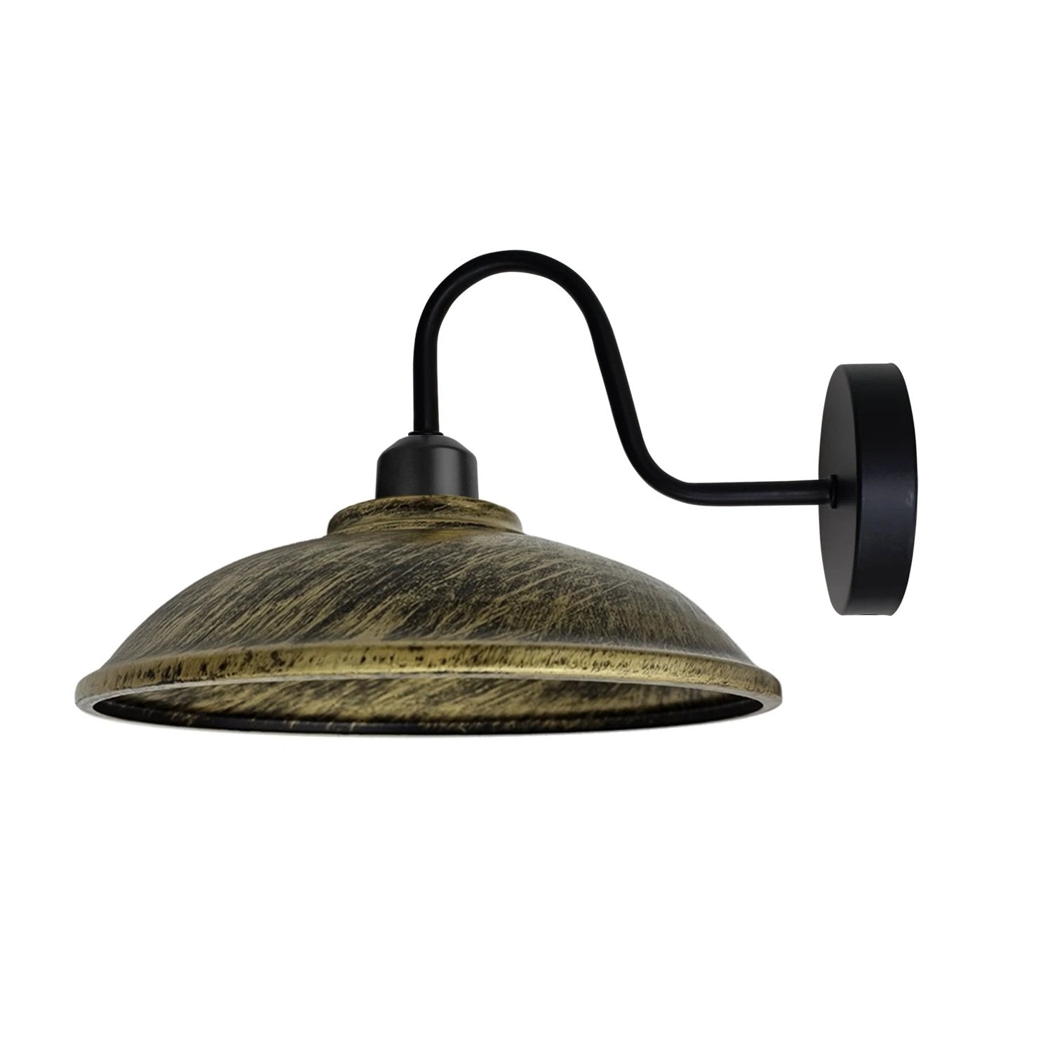 Brushed Brass Wall Light Swan Neck Hemisphere For Bedroom by Un-branded