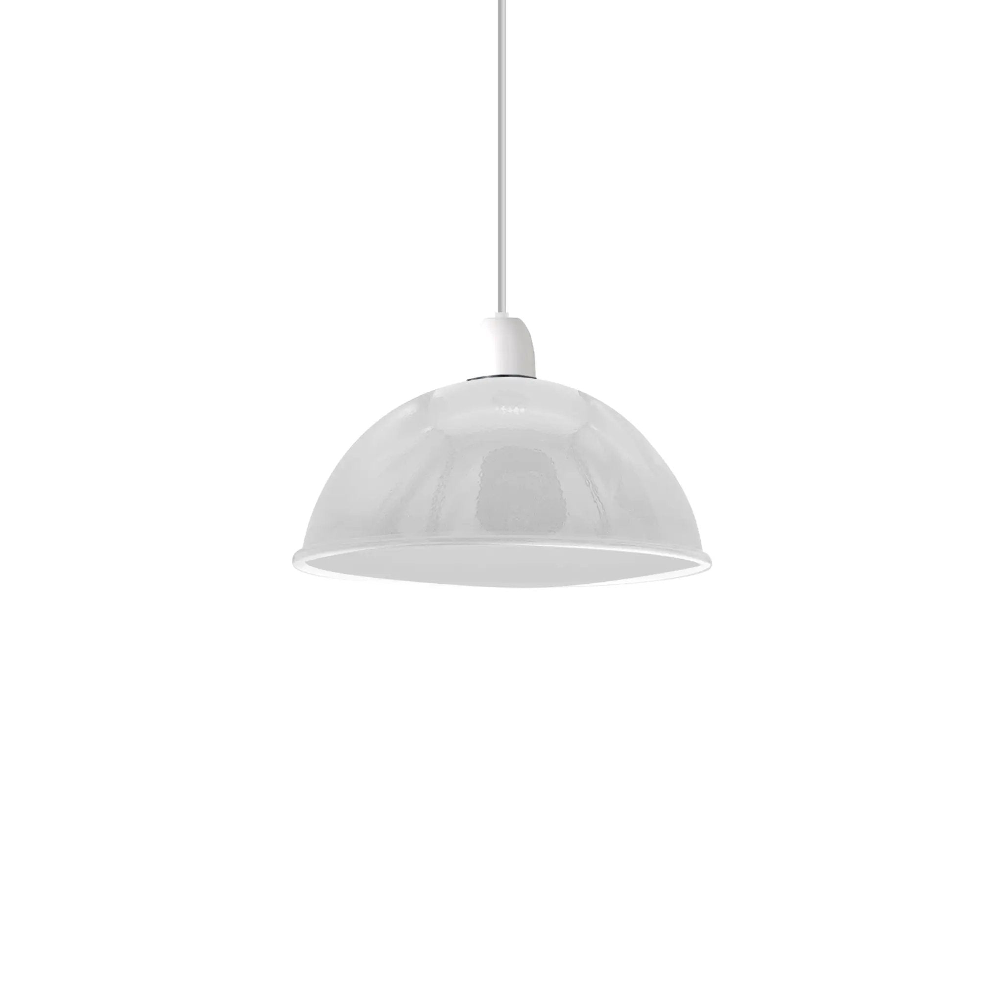 Un-branded Vintage White Industrial Easy Fit Dome Shaped Lamp Shade Ceiling, Pendant, Wall Light Metal E27 Light Fitting 60W - Pendant Lights
