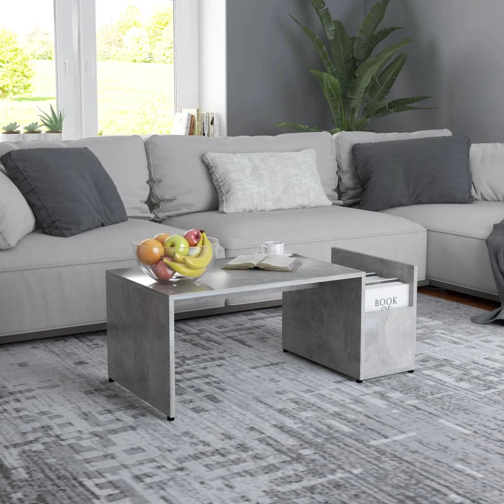 vidaXL VidaXL Coffee Table 90x45x35 Cm White Engineered Wood Openwork Geometric Design With Storage For Modern Living Rooms - Coffee Table