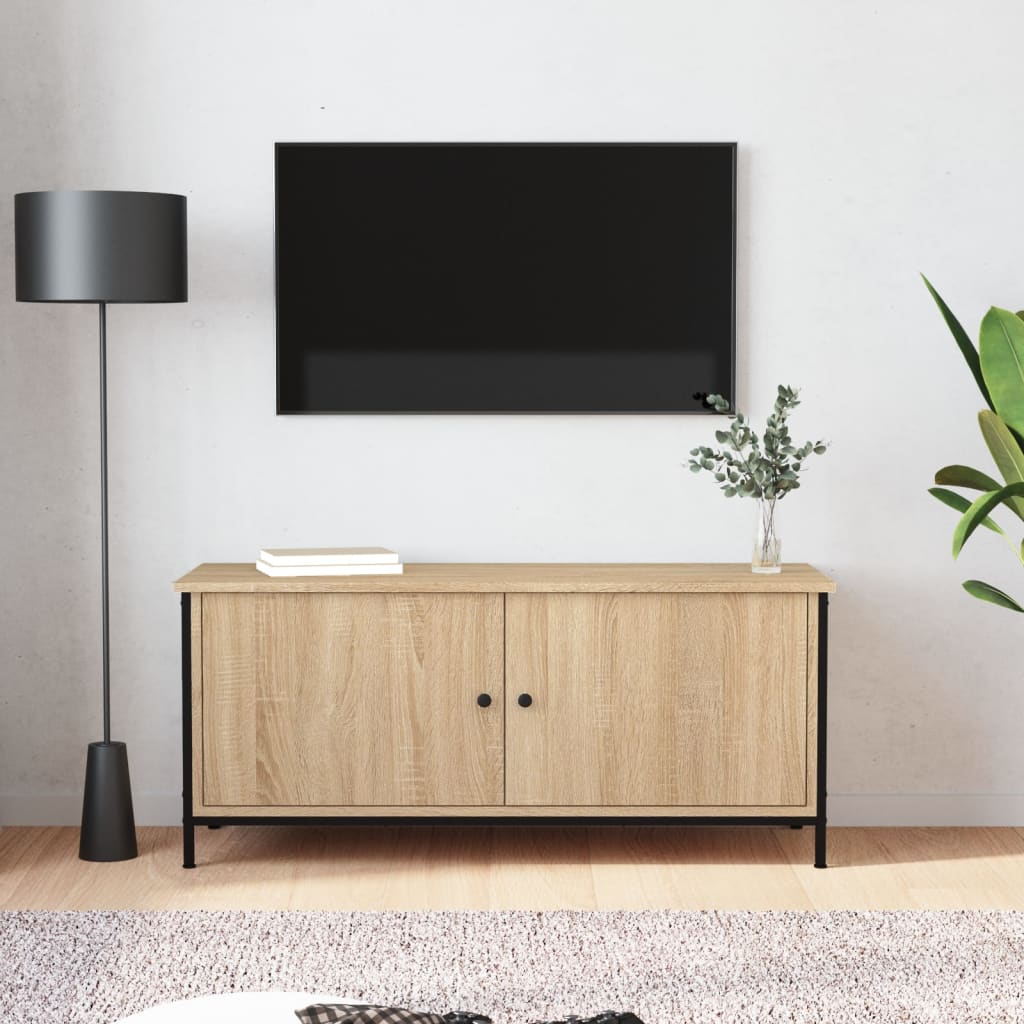 vidaXL VidaXL TV Cabinet with Doors 102x35x45 cm Engineered Wood for Living Room Media Center - TV Unit