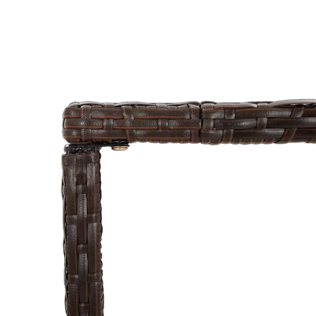 vidaXL Outdoor Bar Table Brown 70x70x110 cm Poly Rattan by vidaXL
