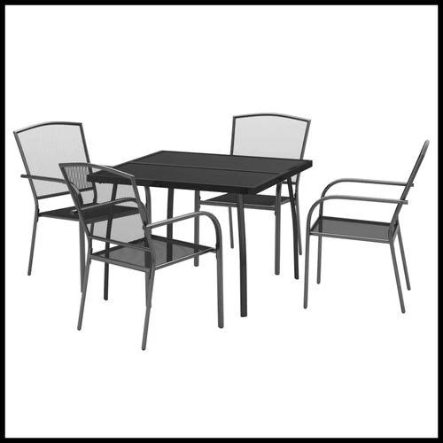 vidaXL 3 Piece Garden Dining Set Anthracite Steel with Durable Powder Coating for Outdoor Entertaining by vidaXL