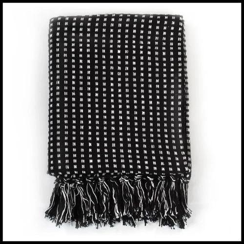vidaXL vidaXL Cotton Throw Blanket 125x150 cm Grey with Tassels - Blankets Throws