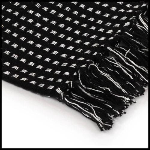vidaXL vidaXL Cotton Throw Blanket 125x150 cm Grey with Tassels - Blankets Throws