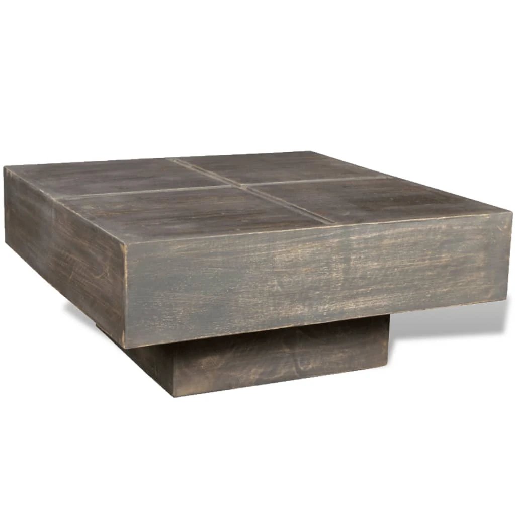 VidaXL Coffee Table 80x80x28 Cm Solid Mango Wood Durable Tropical Hardwood Living Room by vidaXL