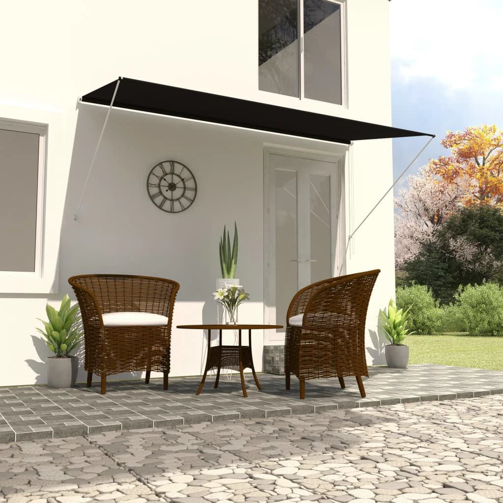 vidaXL VidaXL Retractable Awning 100x150 cm Blue White PA-Coated Fabric UV-Resistant for Patio - Cover