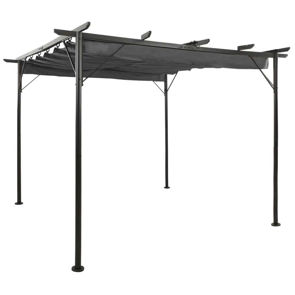 vidaXL vidaXL Pergola with Retractable Roof Cream White 3x3 m Steel - Gazebos