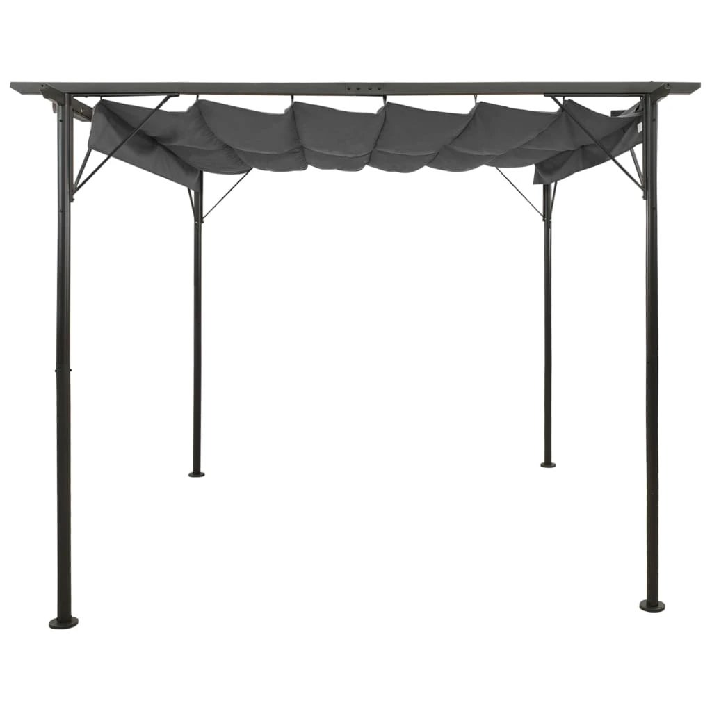 vidaXL vidaXL Pergola with Retractable Roof Cream White 3x3 m Steel - Gazebos