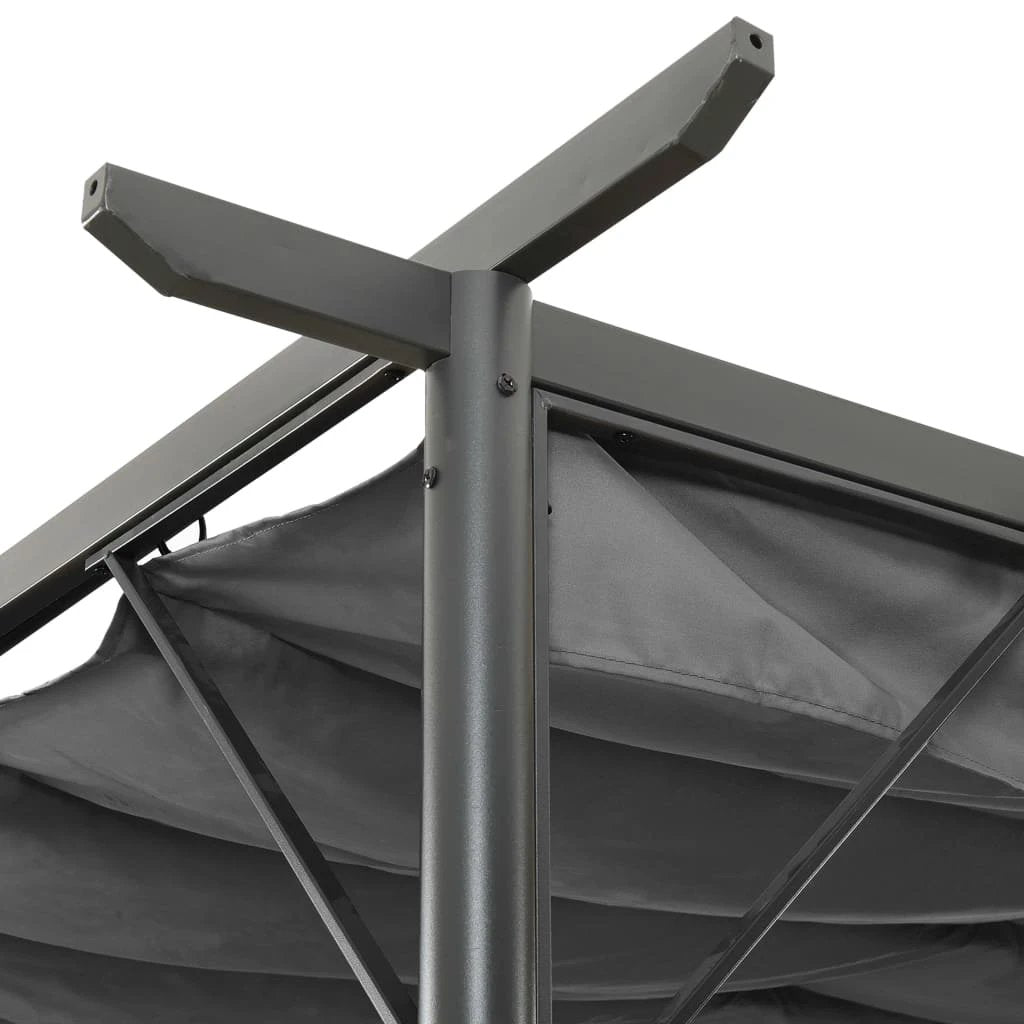 vidaXL vidaXL Pergola with Retractable Roof Cream White 3x3 m Steel - Gazebos