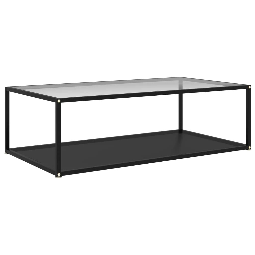 VidaXL Coffee Table 60x60x35 cm Tempered Glass Two Layer Design With Powder Coated Steel Frame For Living Room by vidaXL