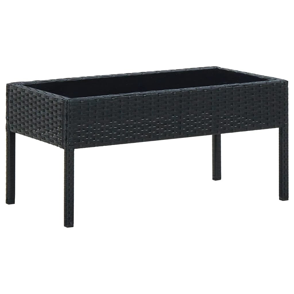vidaXL Garden Table Brown 75x40x37 cm Poly Rattan by vidaXL