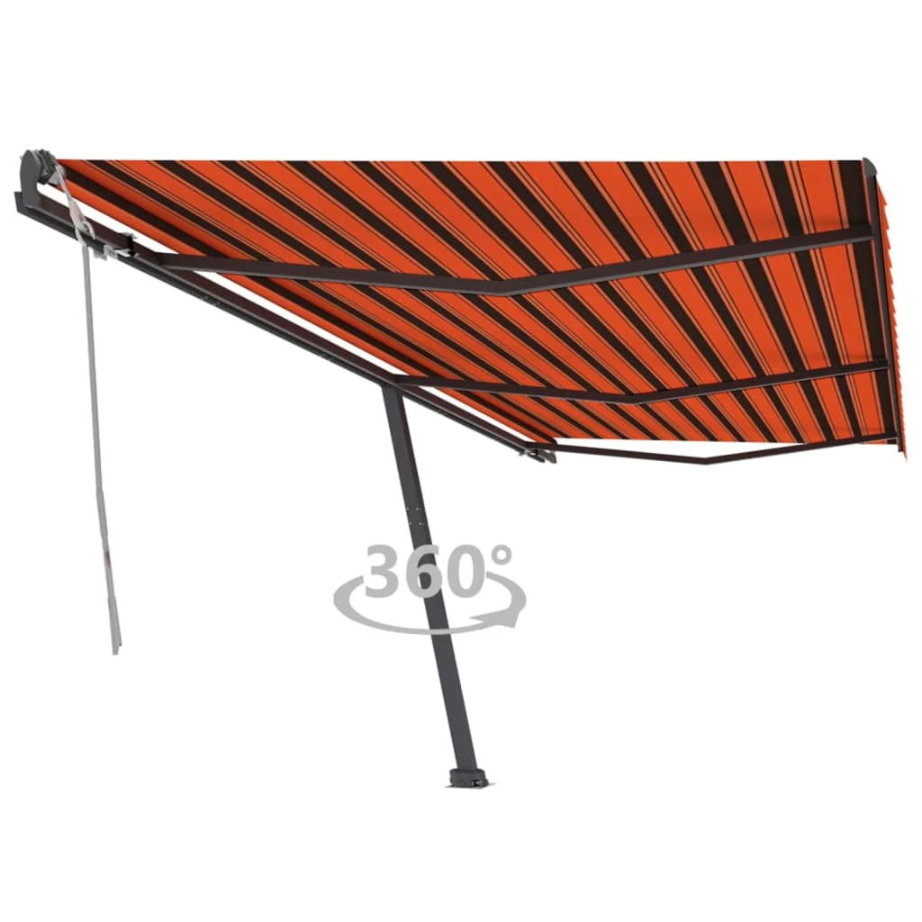 vidaXL VidaXL Freestanding Manual Retractable Awning 300x250 Cm Blue White UV Resistant Outdoor Patio - Cover