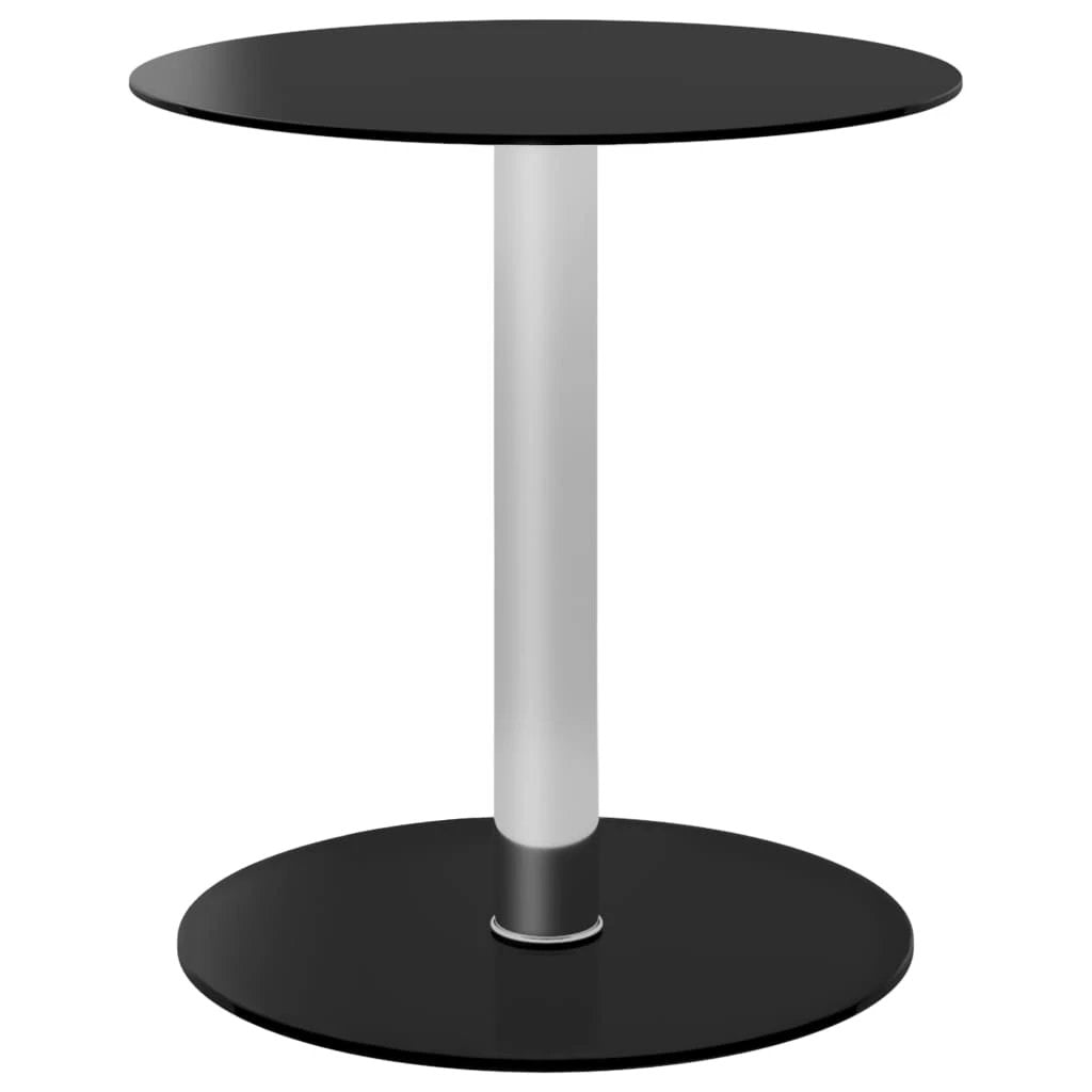 vidaXL Transparent Round Coffee Table 40 cm Tempered Glass with Aluminum Base for Living Room by vidaXL