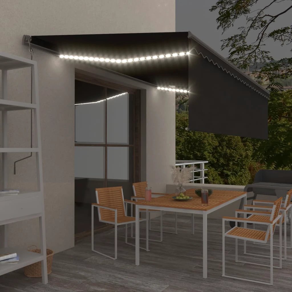 VidaXL Retractable Awning 3x2.5m Blind LED Patio by vidaXL