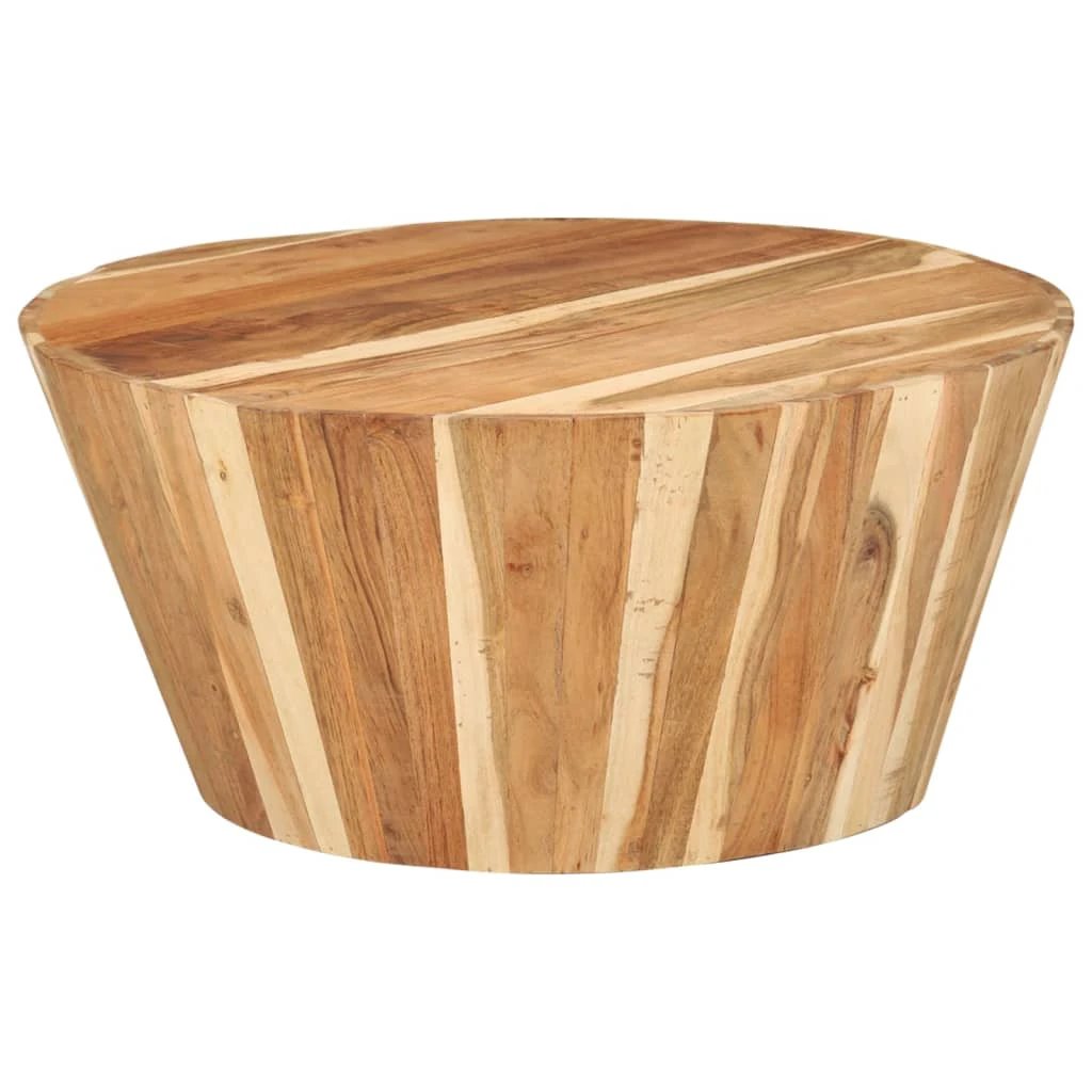 vidaXL Coffee Table Diameter 52 Cm Height 30 Cm Solid Reclaimed Wood Rustic Living Room Accent Handcrafted by vidaXL