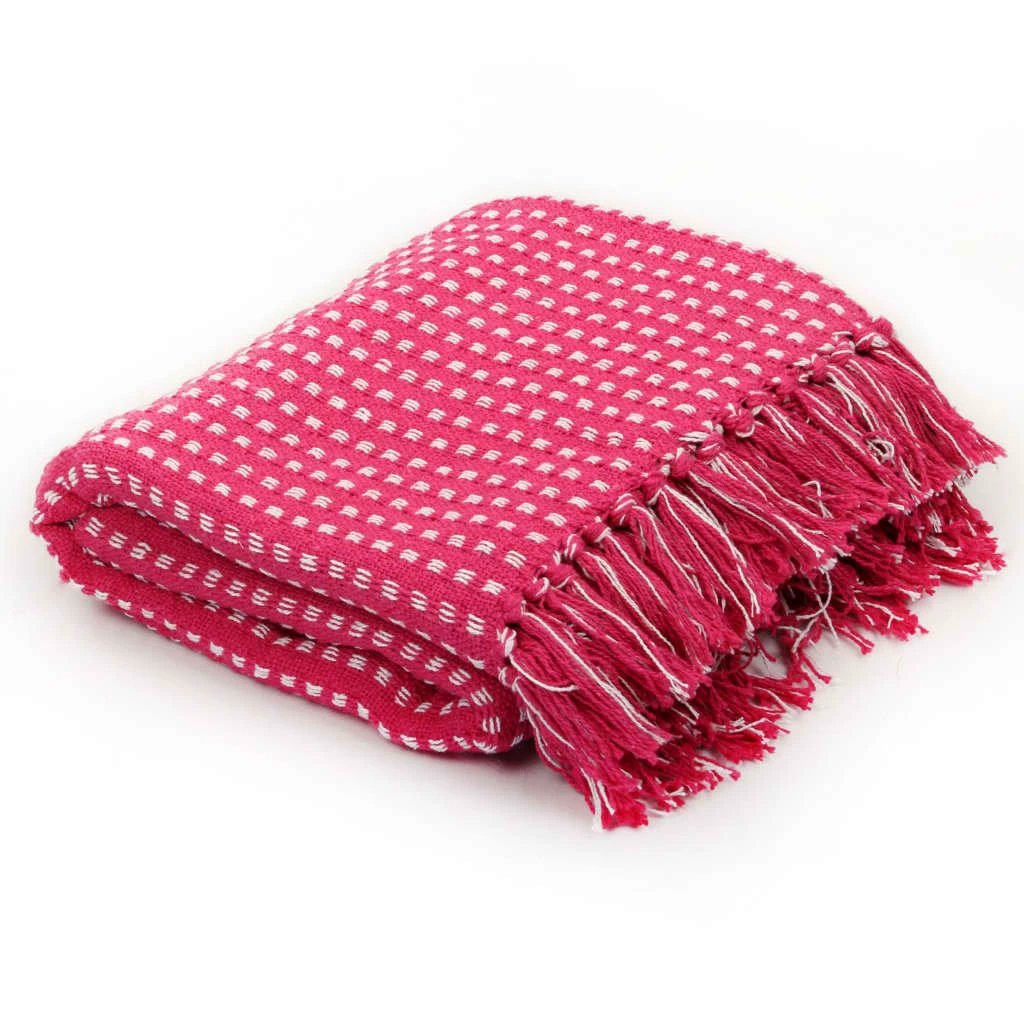 vidaXL vidaXL Cotton Throw Blanket 125x150 cm Grey with Tassels - Blankets Throws