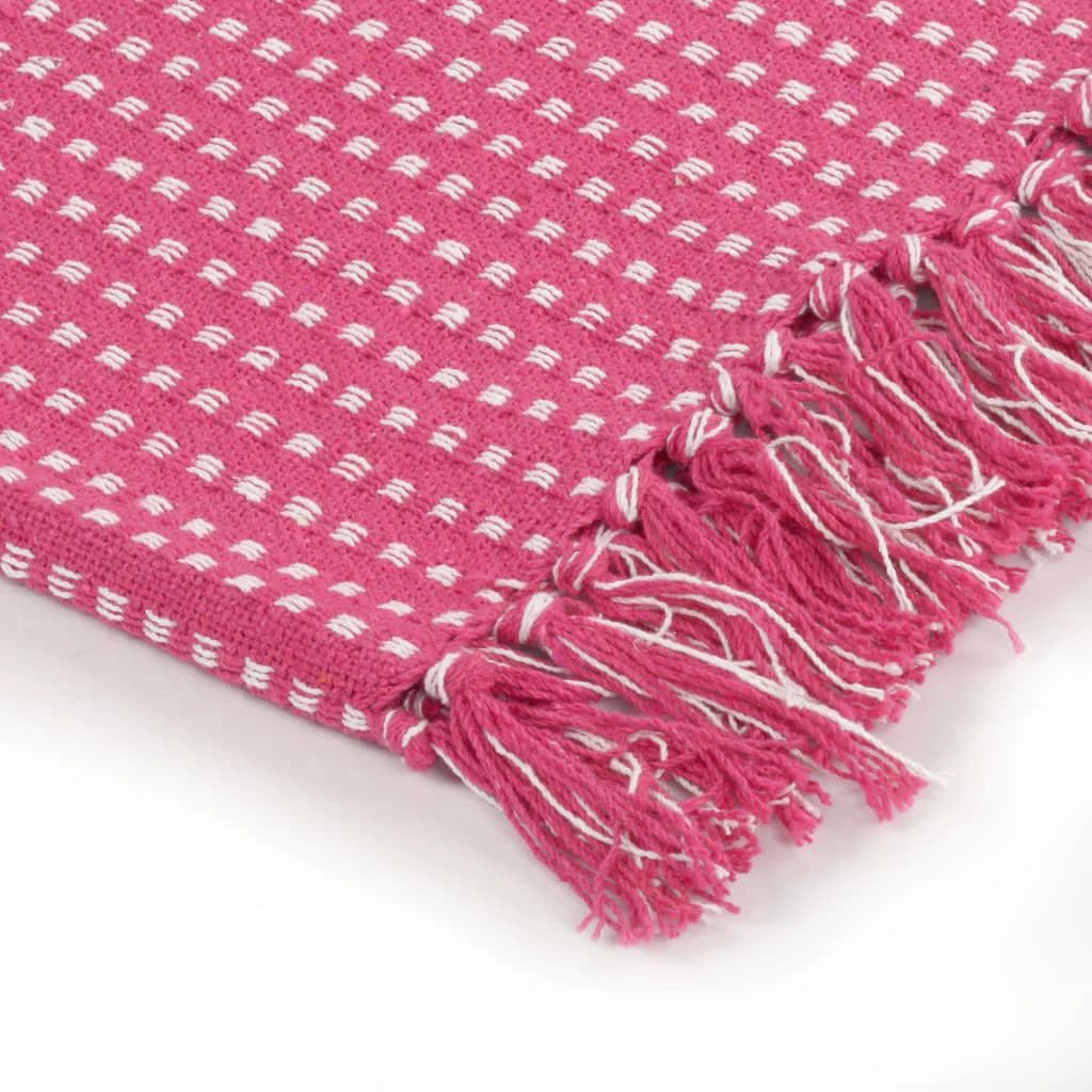 vidaXL vidaXL Cotton Throw Blanket 125x150 cm Grey with Tassels - Blankets Throws