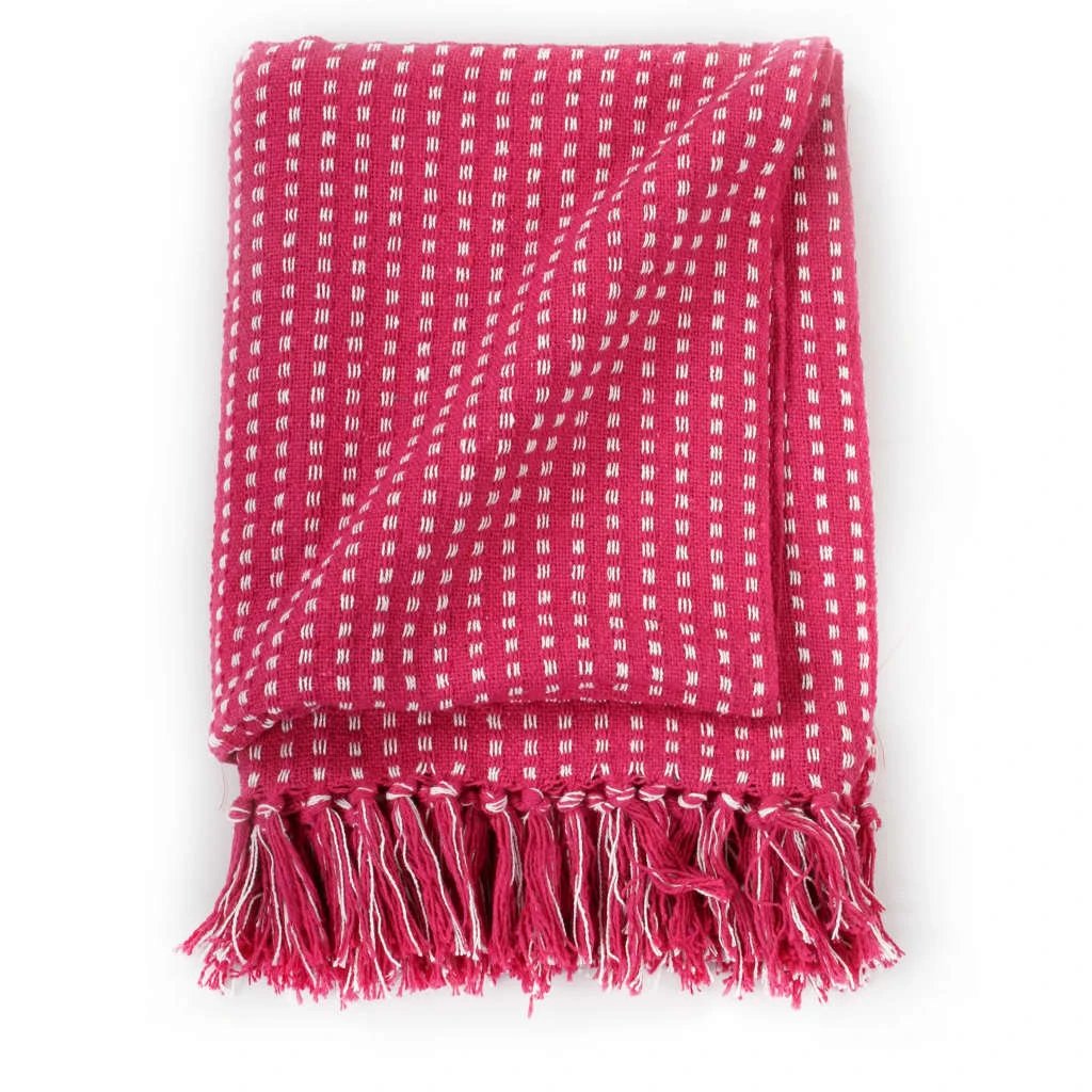 vidaXL Cotton Throw Blanket 125x150 cm Grey with Tassels by vidaXL