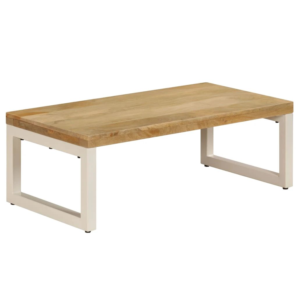 vidaXL vidaXL Coffee Table 100x50x35 cm Solid Mango Wood and Steel Centerpiece for Living Room - Coffee Table