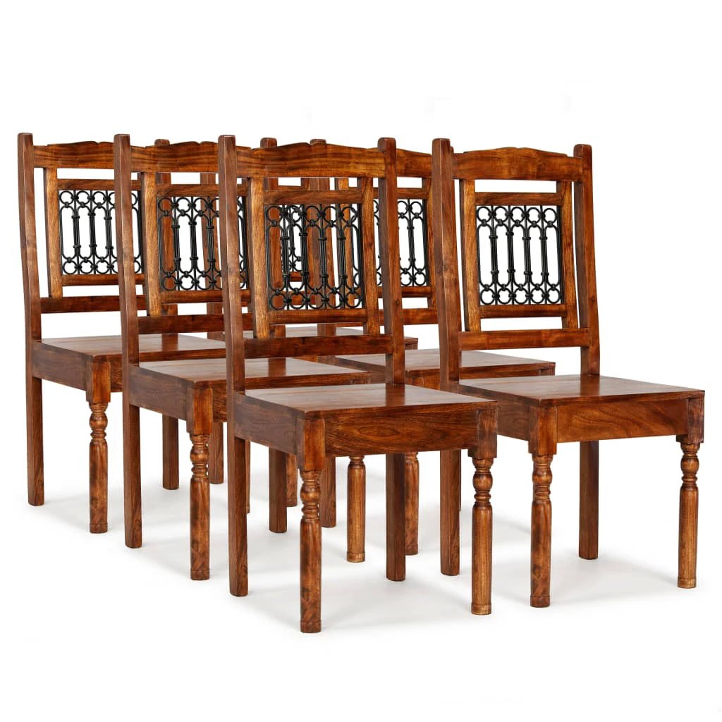 vidaXL Dining Chairs 4 pcs Solid Wood with Sheesham Finish Classic by vidaXL