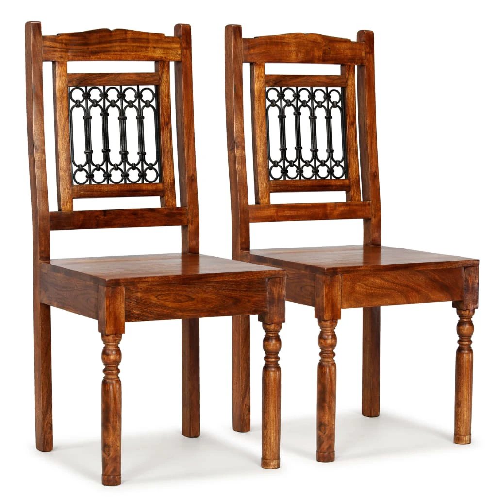 vidaXL Dining Chairs 4 pcs Solid Wood with Sheesham Finish Classic by vidaXL