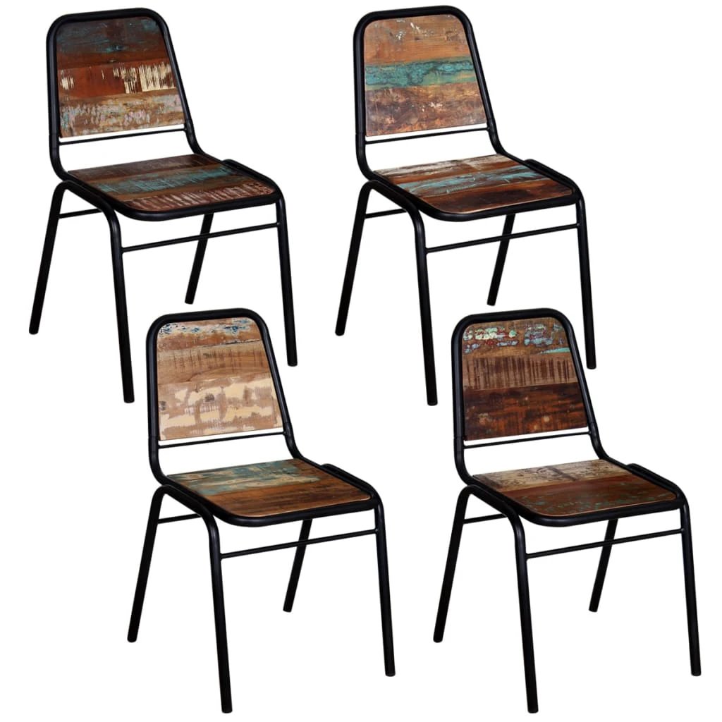 vidaXL vidaXL Dining Chairs 4 pcs Solid Reclaimed Wood - Wooden Chairs