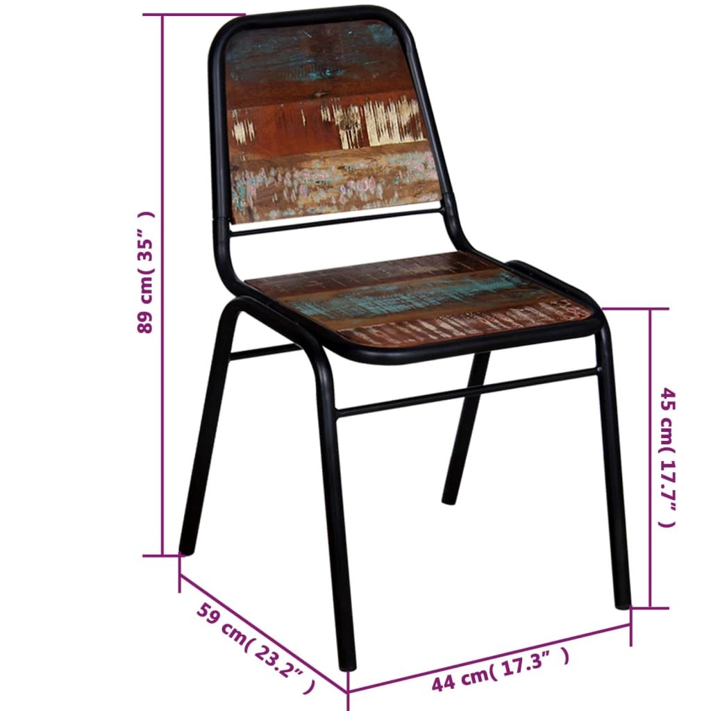 vidaXL vidaXL Dining Chairs 4 pcs Solid Reclaimed Wood - Wooden Chairs