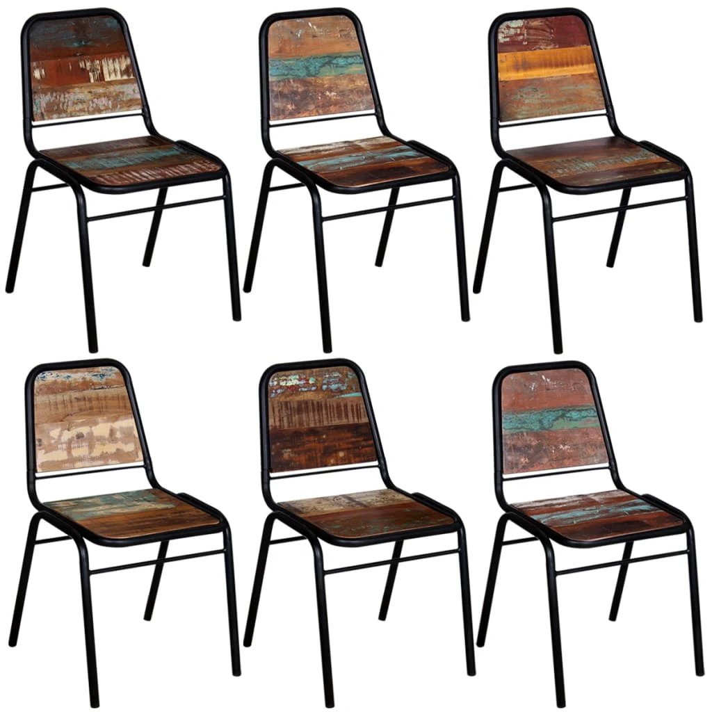 vidaXL vidaXL Dining Chairs 4 pcs Solid Reclaimed Wood - Wooden Chairs