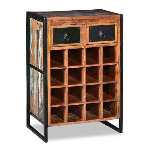 vidaXL Wine Rack for 16 Bottles Solid Mango Wood with Rustic Design for Wine Enthusiasts by vidaXL