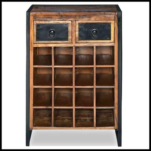 vidaXL Wine Rack for 16 Bottles Solid Mango Wood with Rustic Design for Wine Enthusiasts by vidaXL