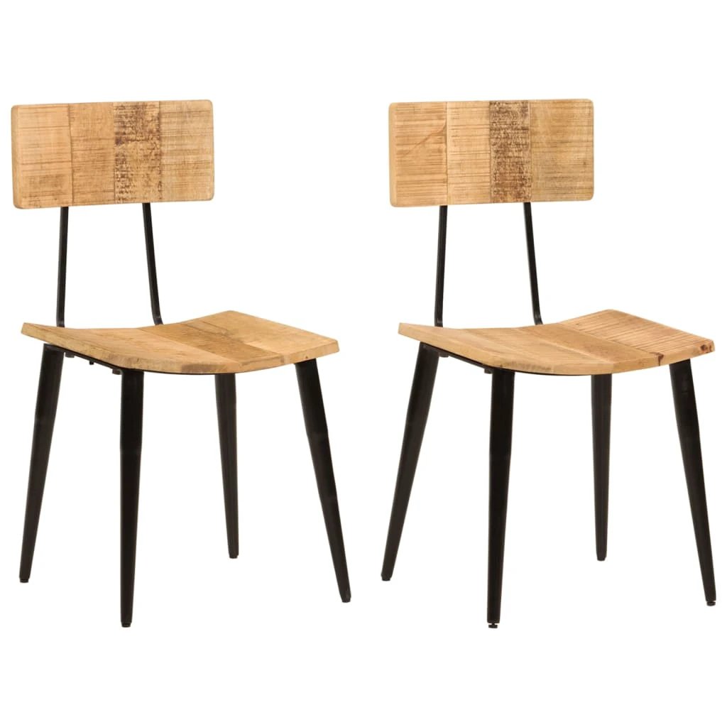 vidaXL vidaXL Dining Chairs 2 pcs 44x40x80 cm Solid Wood Mango - Wooden Chairs