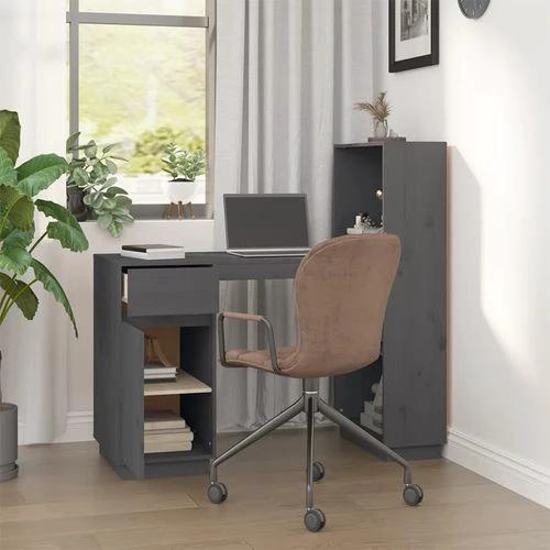 vidaXL vidaXL Solid Pine Wood Desk 110x53x117 cm Rustic Design with Ample Storage for Home Office Use - Desk