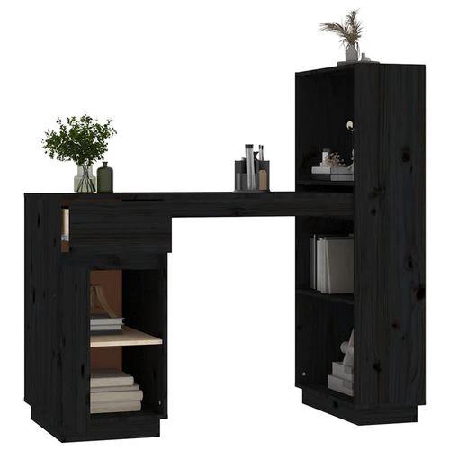 vidaXL Solid Pine Wood Desk 110x53x117 cm Rustic Design with Ample Storage for Home Office Use by vidaXL