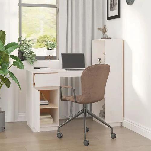vidaXL Solid Pine Wood Desk 110x53x117 cm Rustic Design with Ample Storage for Home Office Use by vidaXL